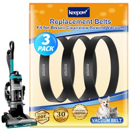 KEEPOW - Correa de aspiradora compatible con Bissell 3313 3313U 3332 3333 3334 3335 3533 3534 3536 3674 3675 3676 36762 Powerforce Helix y CleanView Rewind Vertical Aspiradora sin bolsa, parte