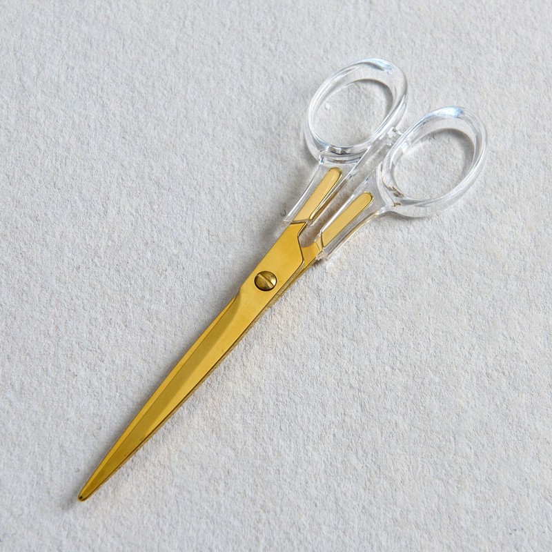 Gartner Studios Acrylic Scissors, Clear and Gold, 7”