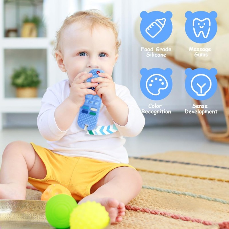 Silicone Baby Teething Toys, Remote Control Shape Teethers Toys with