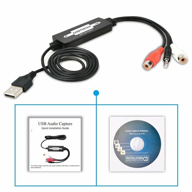 DIGITNOW! USB Audio Capture Card Grabber Vinyl Cassette Tape to