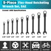 DURATECH 9-Piece Flex-Head Ratcheting Wrench Set, Combination Wrench Set, 72