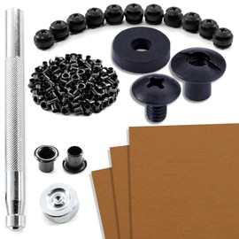 KYDEX Thermoform Sheets + Holster Hardware Bundle - (Coyote Brown - 0.080 Thickness - 12in x 12in - 3 Pack) - (0.250 SPTHA Hardware Set - 12 Pack) - (#8) Handsetter + (100)(8-9 Eyelets)