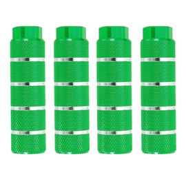 PATIKIL Aluminum Alloy Stripe Bike Pegs Fit 3/8 inch Axles, 4 Pack Anti-Skid lead Foot Bicycle Pegs Back Seat Stands for BMX Mountain Bike Cycling Rear Stunt Pegs, Green