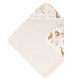 Crane Baby Hooded Towel, 100% Cotton & Terry Cloth Hooded Baby Towels for Boys & Girls, Safari Animal, 30" w x 30" h, Hooded Baby Beach Towel, Baby Pool Towel, Baby Bath Towel, Hooded Towels for Baby