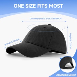 NAWOCHSE Baseball Cap Unisex Cotton Adjustable Original Classic Unstructured Plain Golf Dad Hat Black