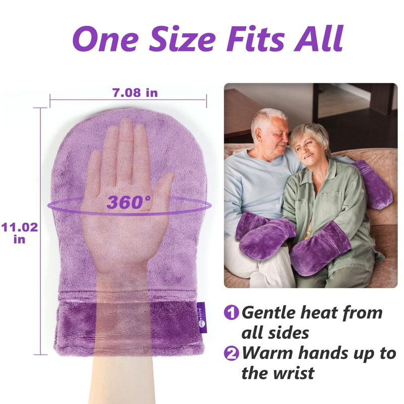 AiricePac Heated Mitts for Arthritis, Microwavable Hand Warmer for Women