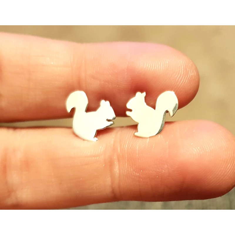 Squirrel Earrings - 925 Sterling Silver