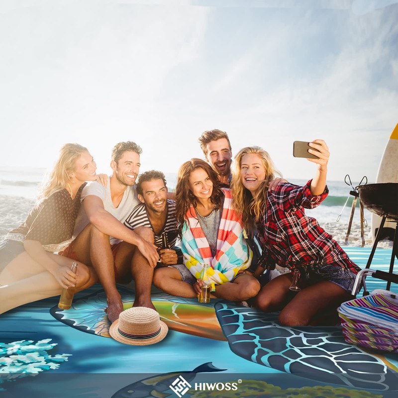 Beach Blanket Waterproof Sandproof Oversized 95”x 80”,Sand Free Beach Mat