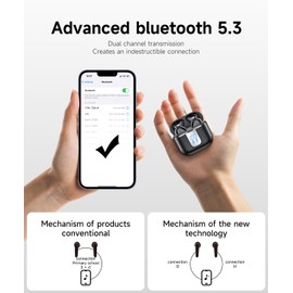 Mosyxe Wireless Earbuds with Language Translation Earbuds Real Time for 144 Languages Bluetooth 5.3 Bass Stereo Sound 42H Play Time and IPX7 for Travel Business (Black)