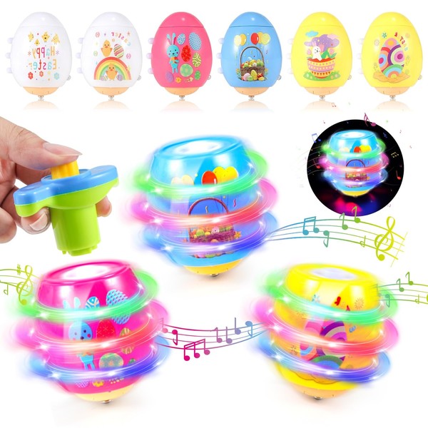Light Up Easter Eggs Toy Gifts for Kids, 6 Cute