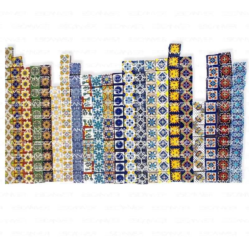 45 Pieza Azulejo Talavera 10cm Diferentes Colore Confeti Msi