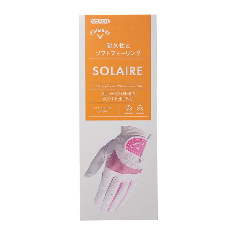 Callaway SOLAIRE DUAL WMS WHT/PNK 20 25 Gloves, 7.9 inches