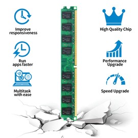 Motoeagle 4GB Kit (2GBX2) 2RX8 PC2-5300U-555,2GB DDR2 667 Udimm Memory,DDR2 RAM 240-PIN, 1.8V Unbuffered Non-ECC Desktop PC Modules