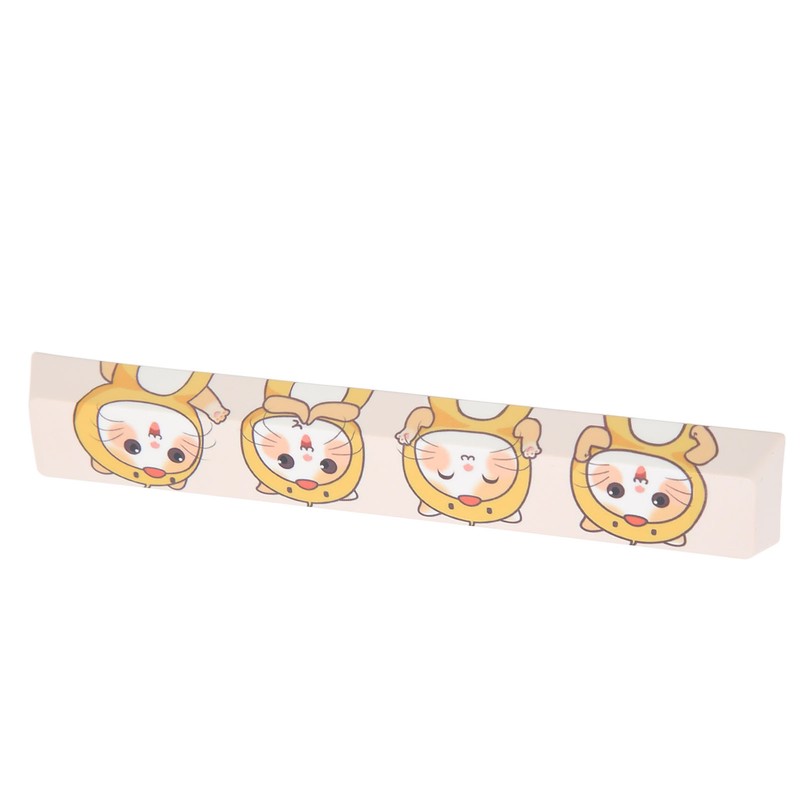 Spacebar Keycap PBT Cute Cartoon Cat Pattern DIY Universal Mechanical
