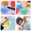 Operitacx Heart Pompom Keyring 12Pcs Pom Pom Heart Keychain Fluffy