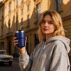 16 oz Stainless Steel Insulated Tumbler with Straw and Lid,