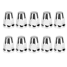 SEHNSUCHT 33mm ABS Chrome Dome Screw-on Lug Nut Covers, 10 Pcs 33mm x 4 3/4" Flanged Lug Nut Cover Dome for Semi Trucks