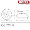 Hispec Electrical Products Limited HSSA/HE/FF Detector, 240 V, White