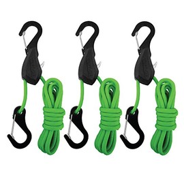 Progrip Better Than Bungee 056340 Rope Lock Tie Down with Snap Hooks: 6' Green Parcord (Pack of 3)