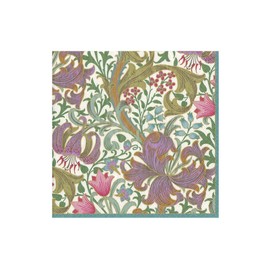 Caspari Golden Lily-Ivory Cocktail Napkins - 20 Per Package, 4 Packs