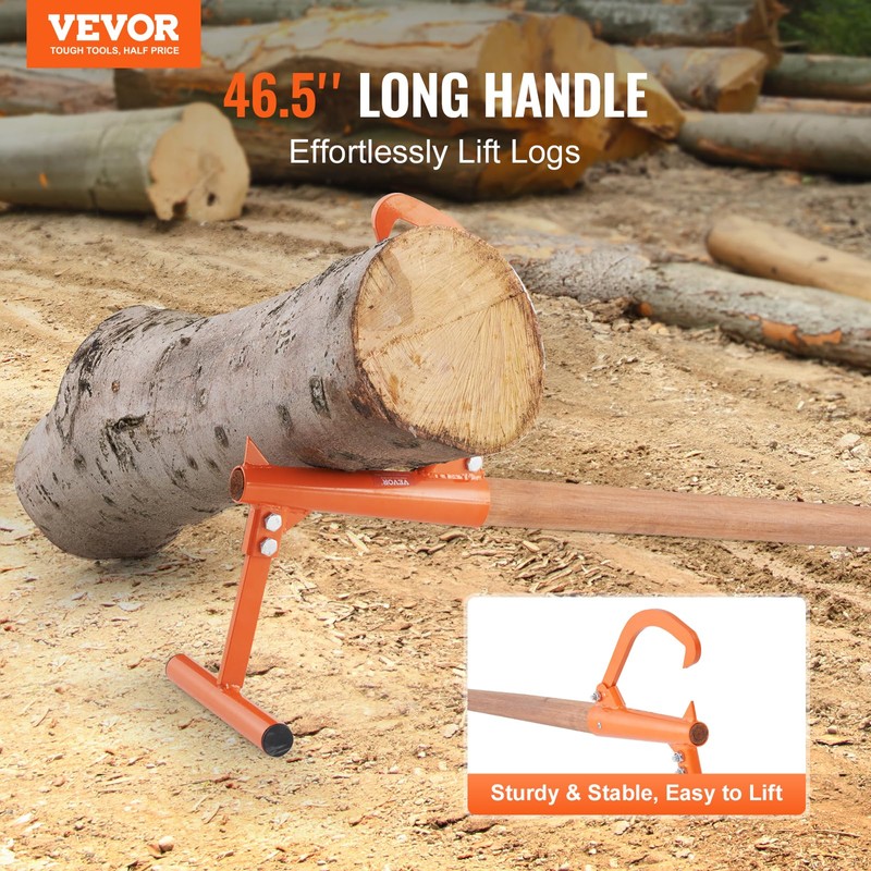 VEVOR 46.5" Timberjack Log Lifter, Adjustable Heavy Duty Log Roller