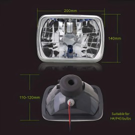 Unbranded For Mazda RX-7 1986-1991 5x7" 7X6 inch LED Headlight Hi/Lo Beam H4 Lights 6000K