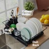 Space-Saving 3-Piece Dish Drainer Rack Set with Cutlery Holder -