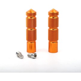 Minho Orange CNC Universal Motorcycle Bicycle Foot Pegs M8 Rear Footrest Peg Footpeg For Mini Bike Parts Honda Grom MSX125 10mm Install Hole