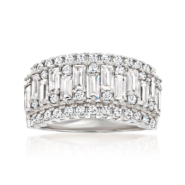 Ross-Simons 2.40 ct. t.w. Baguette and Round CZ Ring in