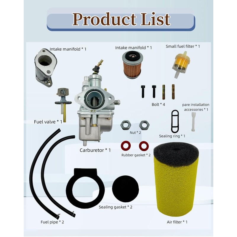 Carburetor Carb Kit Fit for Yamaha Timberwolf YFB 250 TFB250