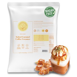 5 SPARROWS Sugar-Free Salted Caramel Powder Drink Mix- Stevia, Keto Friendly, No Sugar Coffee Creamer, 40 oz (2.5lb)