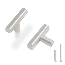 5 Pack 2 inch Stainless Steel Kitchen Cabinet Door Handles and Pulls Single Hole Cabinet Knobs 50mm Brushed Nickel