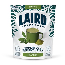 Laird Superfood Latte Instantáneo De Matcha Con Adaptógenos Té Verde En Polvo Con Antioxidantes Y Crema De Coco Superalimenticia. Sin Gluten, Sin Omg 
