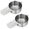 2 Pcs 1/4 Cup Stainless Steel Measuring Cup 60ml |