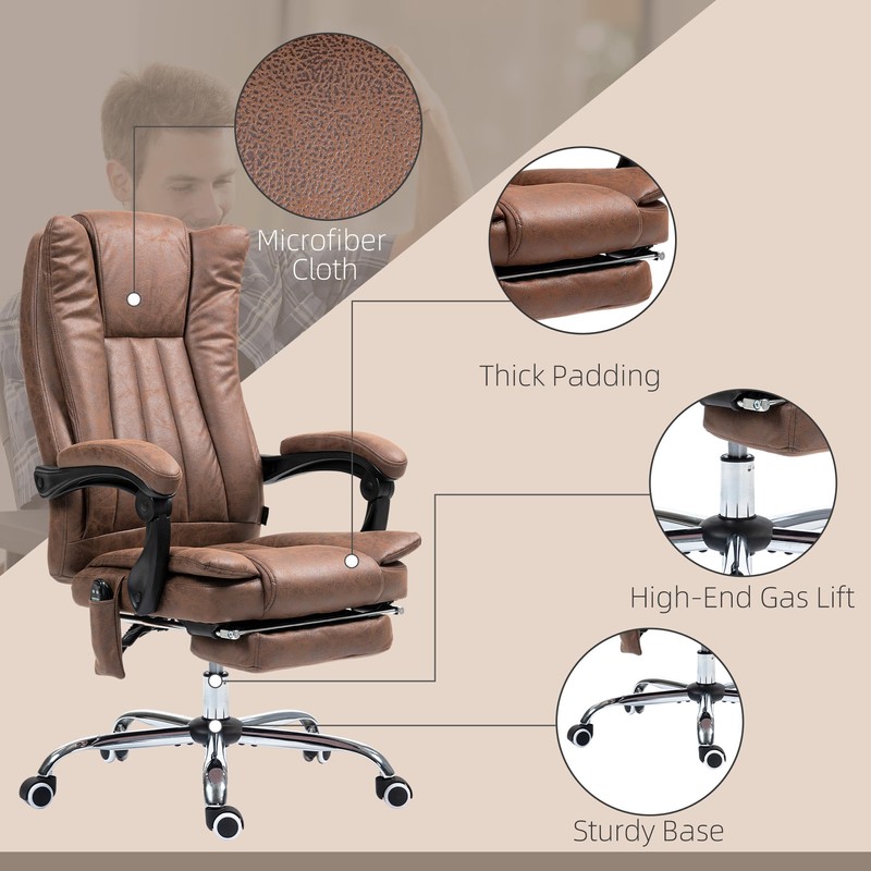Vinsetto 6 Point Vibration Massage Office Chair, High Back Computer