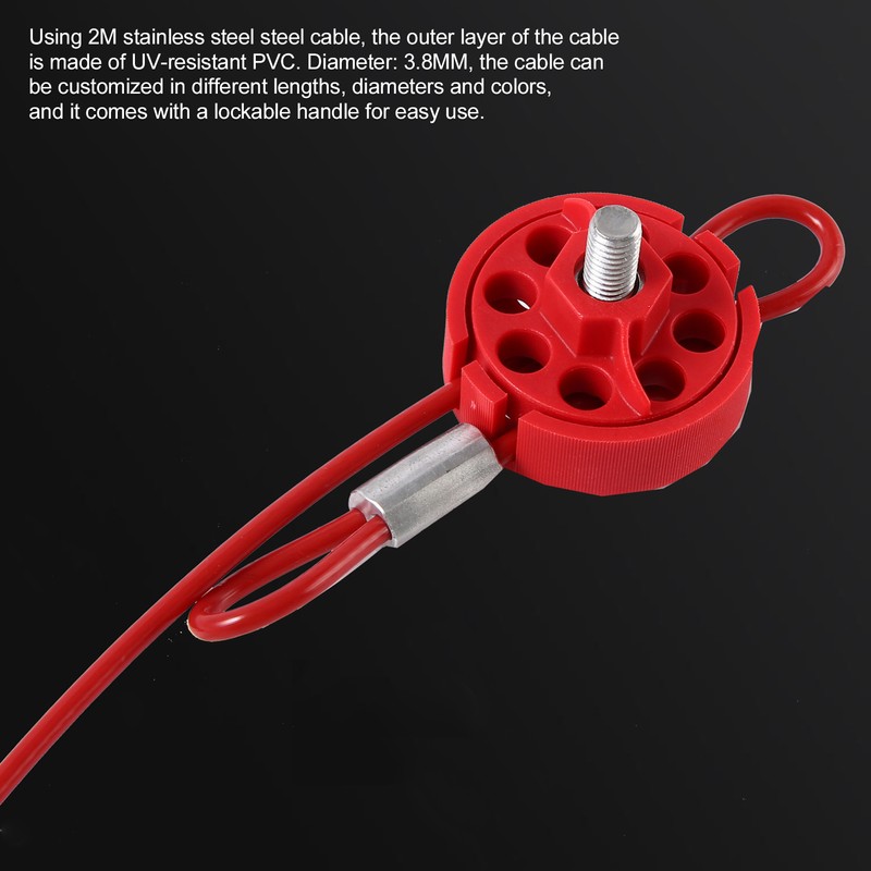 Cable Lock Kit Adjustable Insulation Universal for Valve Red Energy