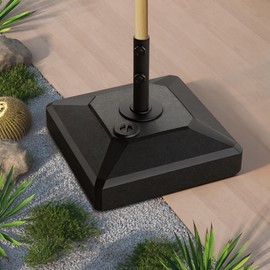 PURPLE LEAF Patio Market Umbrella Base PL245ML Outdoor Table Umbrellas Stand Weighted Square Base, 21.65" x 21.65"