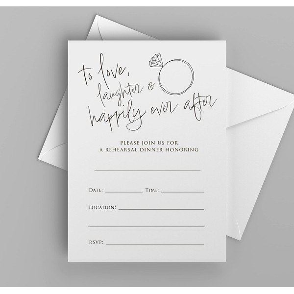 Market On Mainstreet Rehearsal Dinner Invitations w/Envelopes, 25 Cards and