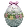 StealStreet SS-CG-10279 7.38" Ceramic Egg Shaped Cookie Jar with Flowers