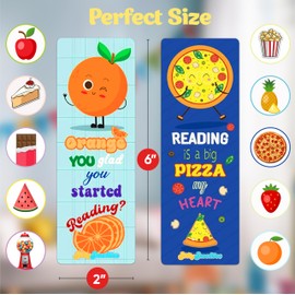 SillySmellies Scratch and Sniff Large Sized Scented Smelly Bookmarks - Fruit and Food Book Markers, Student Incentive Prizes, Middle School, Substitute Teacher Must Haves,10 Styles (30 Bookmarks)