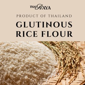 Thairaya Glutinous Rice Flour 16 Ounce Sticky Rice Flour for Mochi, Tangyuan For Baking, Cooking, and Asian Treats Product of THAILAND, All Natural Vegan Gluten free (Pack of1)