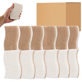 Pack of 12 Washing Up Sponge, Sustainable, Reusable Dishwashing Sponges, Environmentally Friendly Kitchen Sponge, Ecological Natural Sponges, Sustainable Coconut Sponge for Dishes, Pots, Bowls, Plates