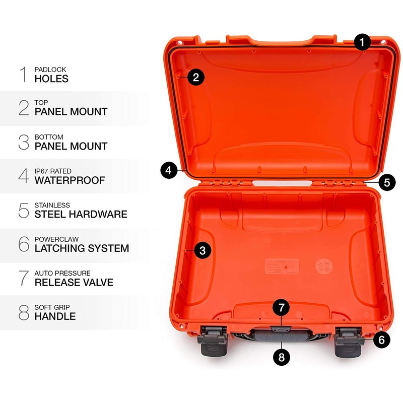 Nanuk 910 Waterproof Hard Case with Foam Insert - Orange
