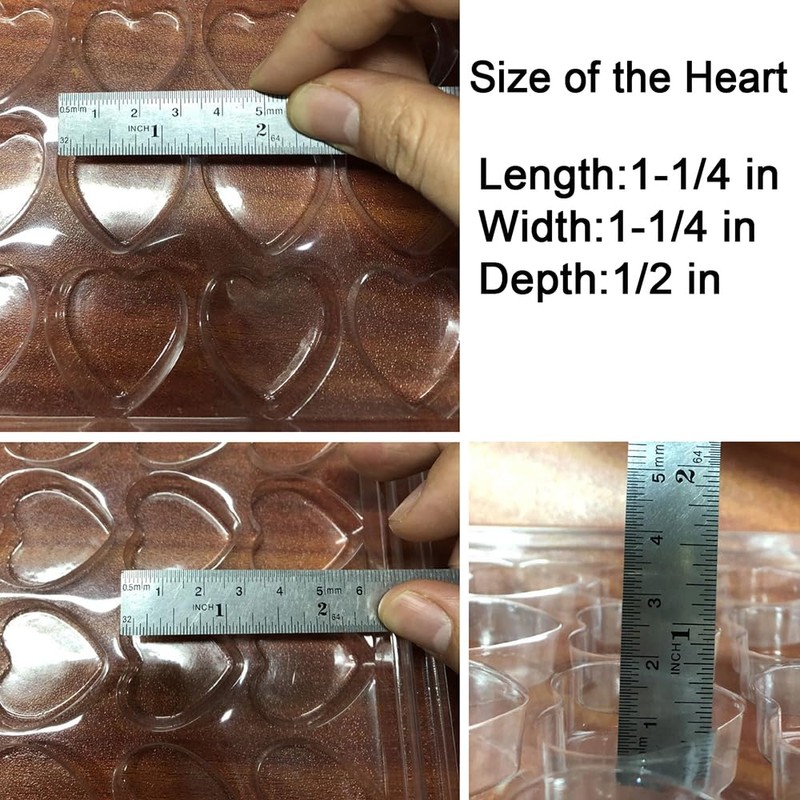 DBOO Wax Melt Molds Heart Shape - Clear Wax Molds