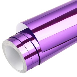 WRAPXPERT Chrome Vinyl Purple Chrome Mirror Metallic No Bubble 12" x5ft,Purple Permanent Vinyl Roll for Signs Lettering