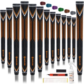 SAPLIZE High-performance Rubber Golf Grips 13 Pack, High Shock Absorption, Non-slip, Choose from 13 Grips with 15 Tapes or 13 Grips with All Kits, Available in Standard/Mid/Jumbo Sizes, CC10 Series