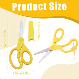 Left-Handed Children's Scissors, Children's Scissors, Left-Handed Safety Scissors for Children, Craft Scissors with Blunt Tip, Stainless Steel Blades and Soft Handle, Ideal for Home and School, 14.6