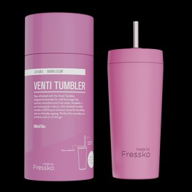 Fressko Ceramic Lined Tumbler with Titanium Straw - Venti 20oz, Sherbet