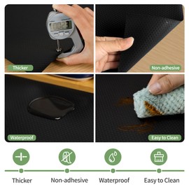 wohomuke Shelf Liners 20 inch x 20 ft Shelf Liners for Kitchen cabinets nonstick Shelf Lining Drawer Mats EVA Protector for Cupboard (Black,20 inch x 20 ft)