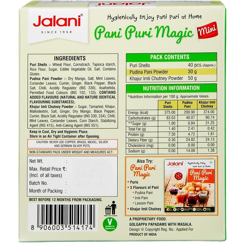 Jalani Pani Puri Magic 250 g Box